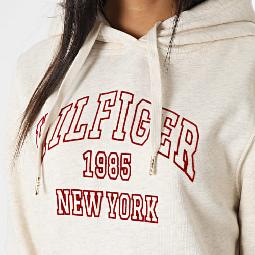 Sweat Capuche Femme Regular Varsity 7413 Beige
