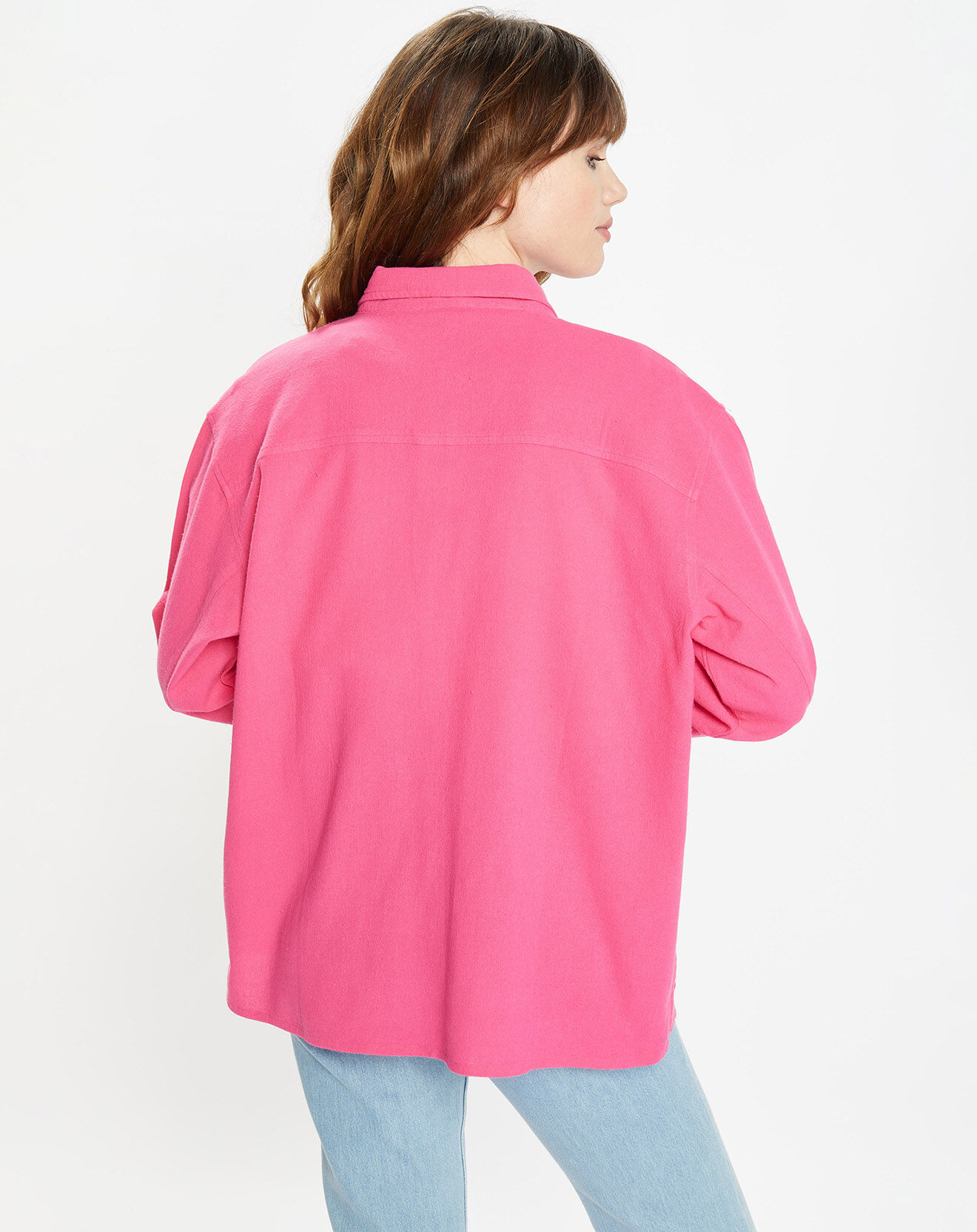 Galeries Lafayette Surchemise en Coton organique Leonie droite rose fuchsia