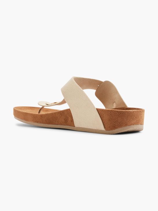 Graceland Pantoletten-Zehentrenner beige
