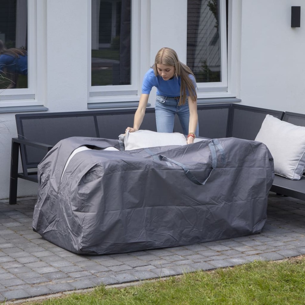 Housse de coussins d'extérieur 175 x 80 x 60 cm gris