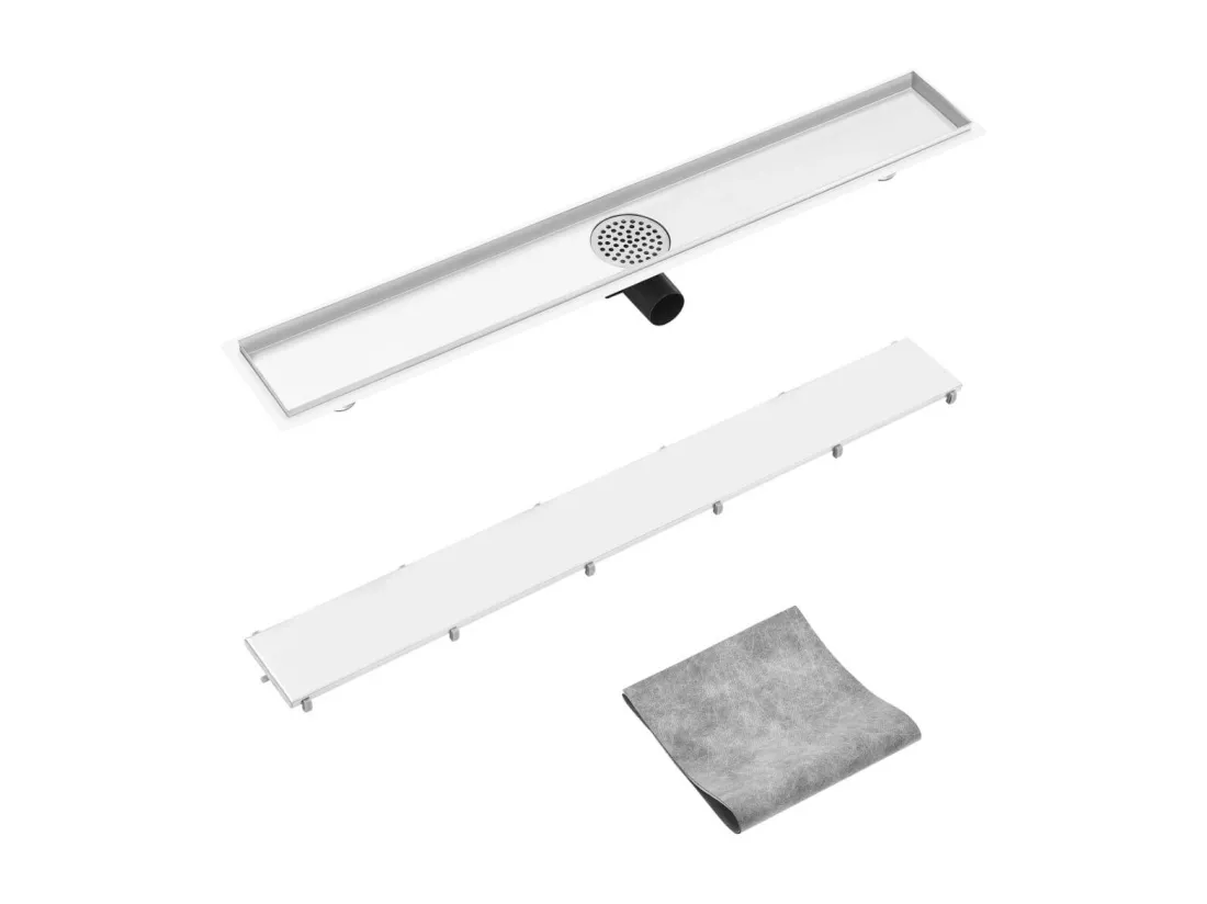 Caniveau drain de douche argenté 93 x 14 x 8.1 cm 02_0003013