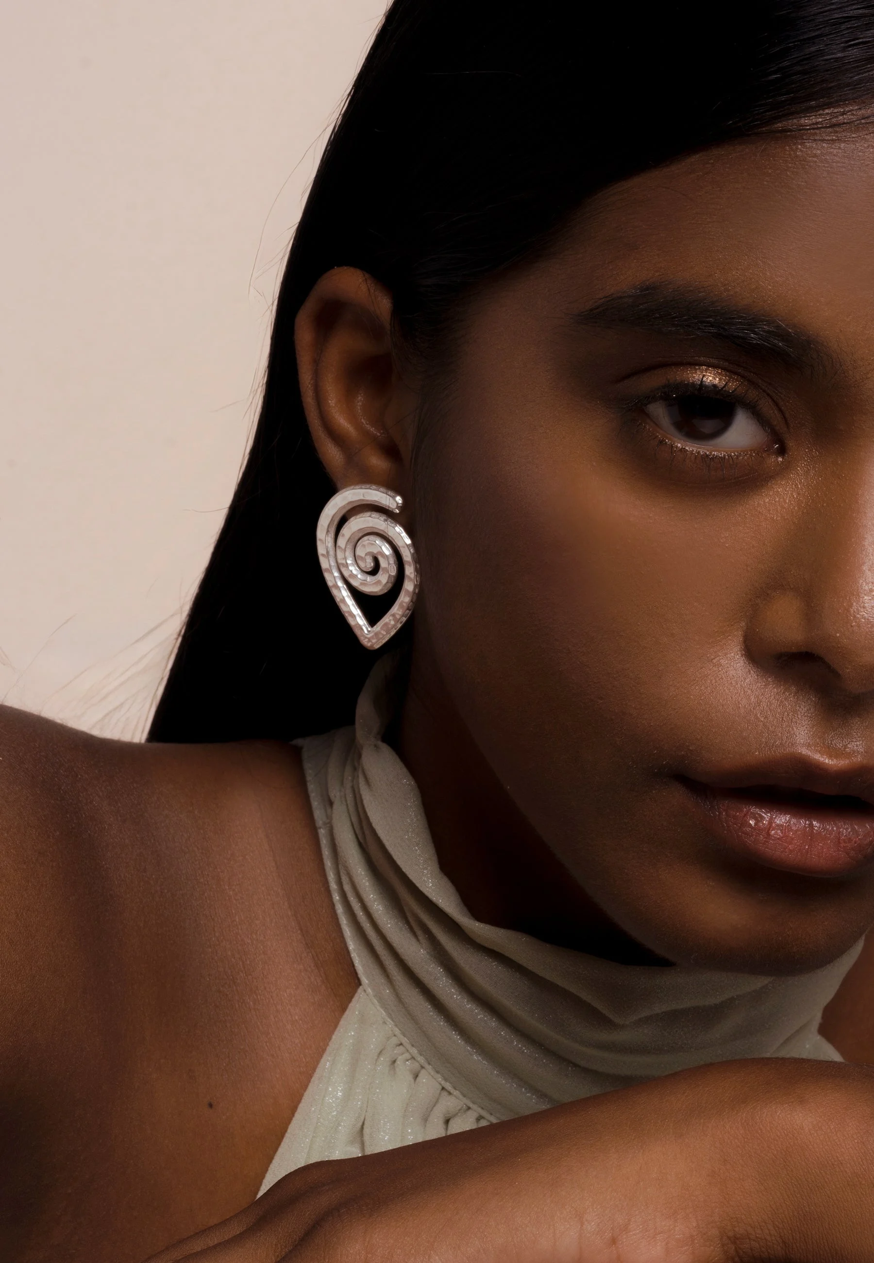 Boucles d'oreilles spiral argentées | Argent