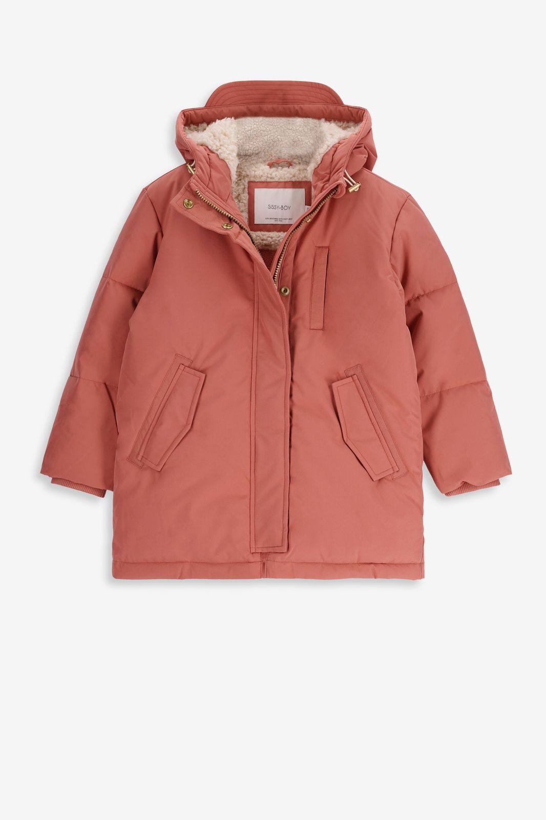 Roze technische parka jas