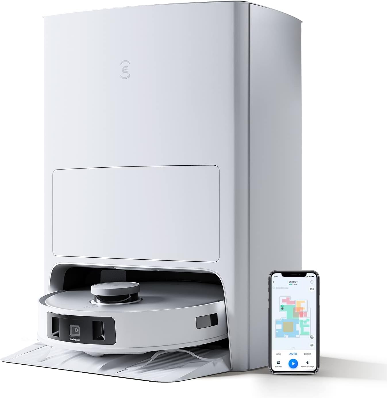 ECOVACS DEEBOT T20 Omni 6000Pa Saugroboter, Auto-Mopp-Hebefunktion, Heißwasser-Mopp-Wäsche und Mopp-Trocknung, selbstentleerend, rotierende Wischpads