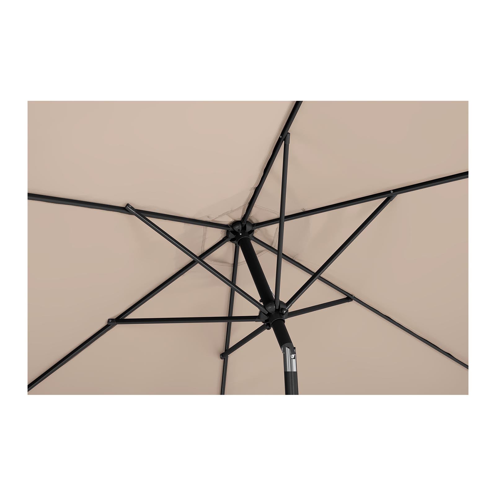 Parasol de terrasse hexagonal diamètre 270 cm inclinable crème