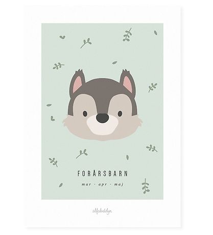 Alfabetdyr Plakat - 21x30 - For?rsbarn