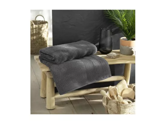 Drap de Bain 90 x 150 cm Tendresse Anthracite - Eponge Unie