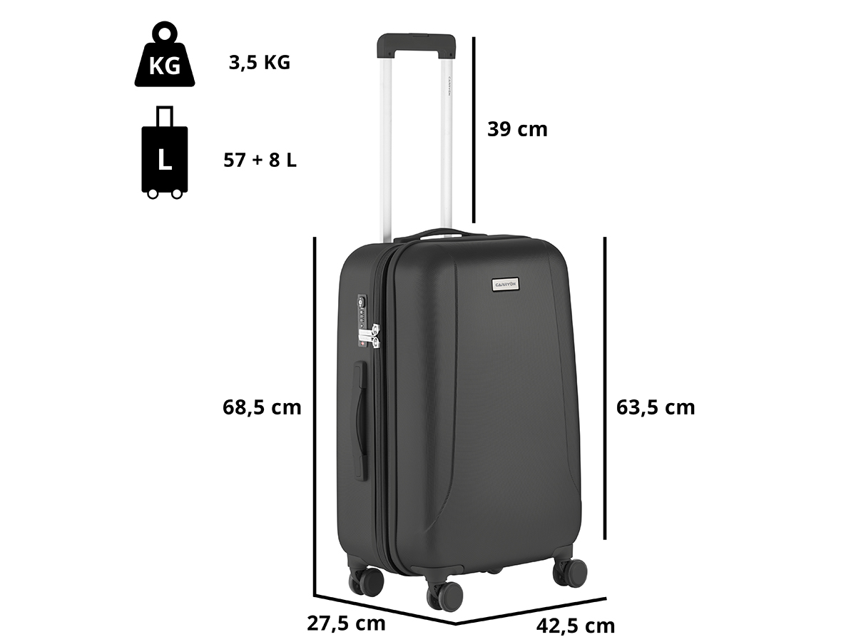 CarryOn Skyhopper 68 cm reiskoffer - Black