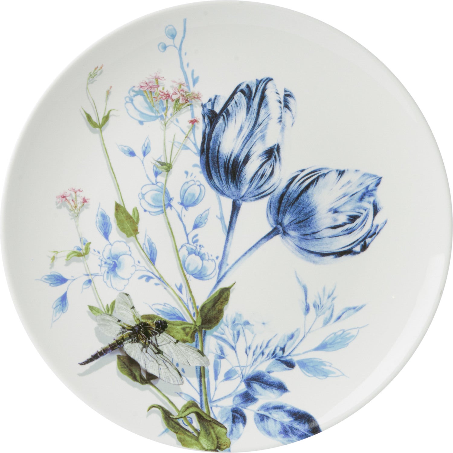 Heinen Delfts Blauw wandbord Libelle blauw D 26,5 H 3 cm