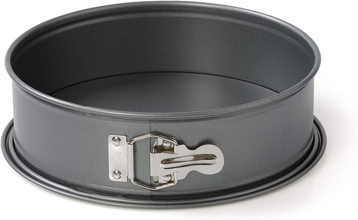 (3-tlg. Set) Ø26cm Kuchen Springform inkl. Ring / Flachboden / Rohrboden zum Backen - Grau