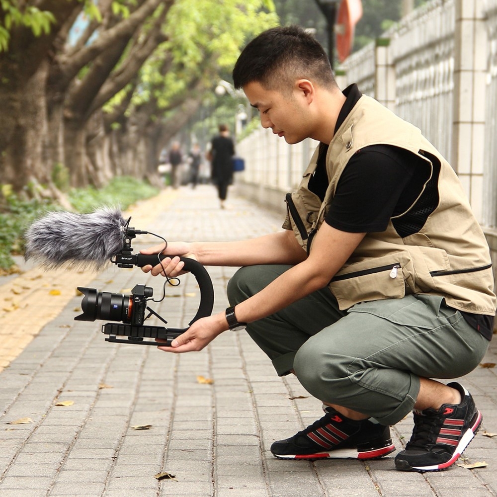 C-Förmiger Handheld Kameragriff Stabilisator Halterung für GoPro / Digitalkamera / Camcorder mit 1/4
