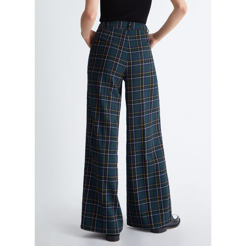 Liu Jo - Pantalón palazzo de cuadros Verde