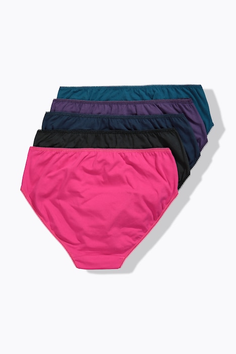 Midislips, 5er-Pack, Spitzenkanten