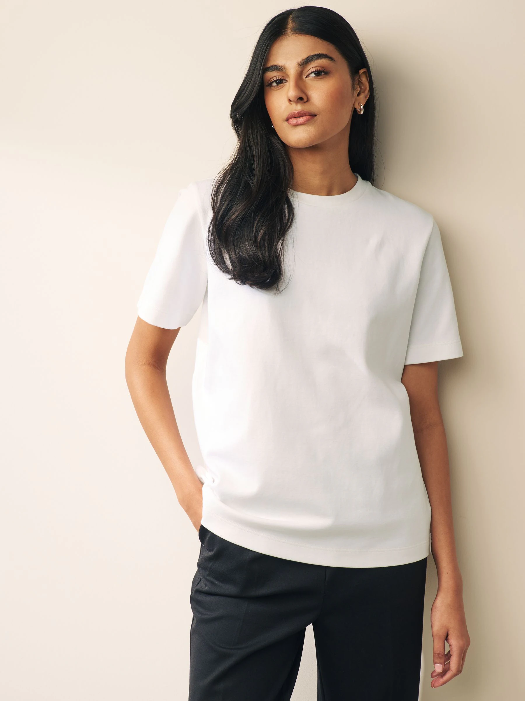 Zwart/wit - Verpakking van 2 dikke T-shirts met korte mouwen