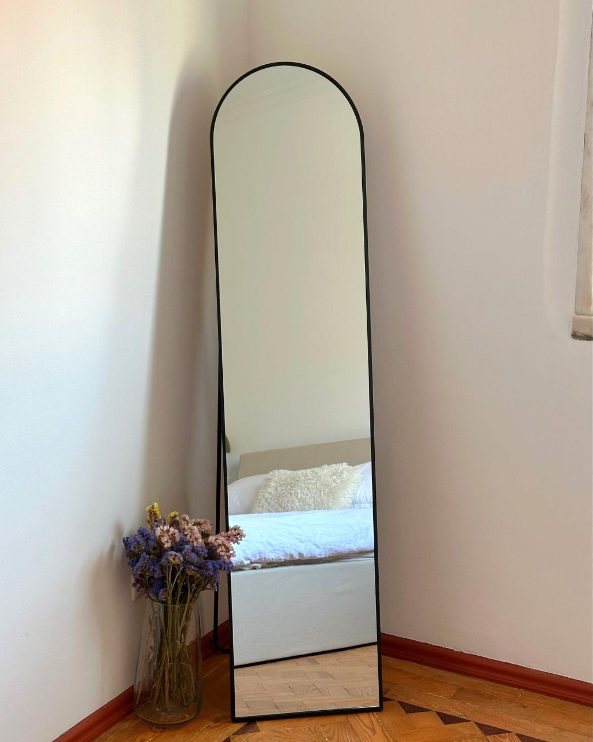 Staande spiegel BAGNOLET 150 cm Metaal Zwart