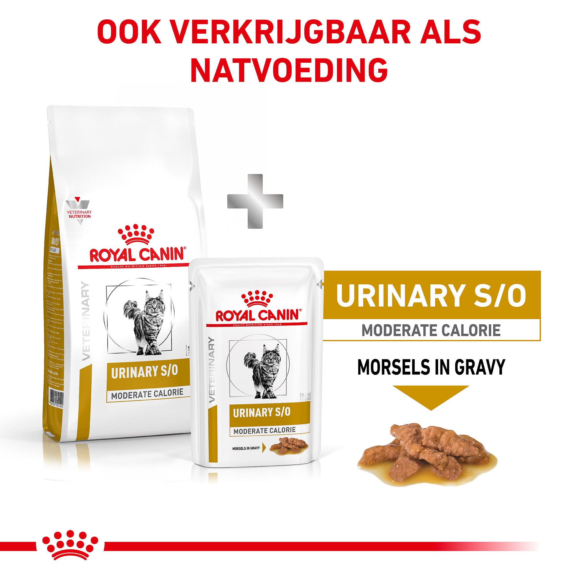 Royal Canin® Urinary S/O Moderate Calorie - Natvoeding en droogvoeding kattenvoeding ter ondersteuning van de urinewegen en een gezond gewicht van volwassen katten.
