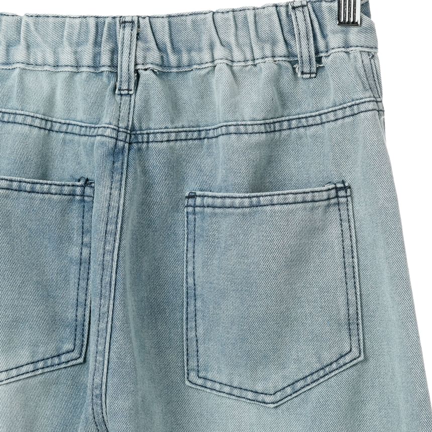 Whyessa - Rechte jeans met geborduurde sterren