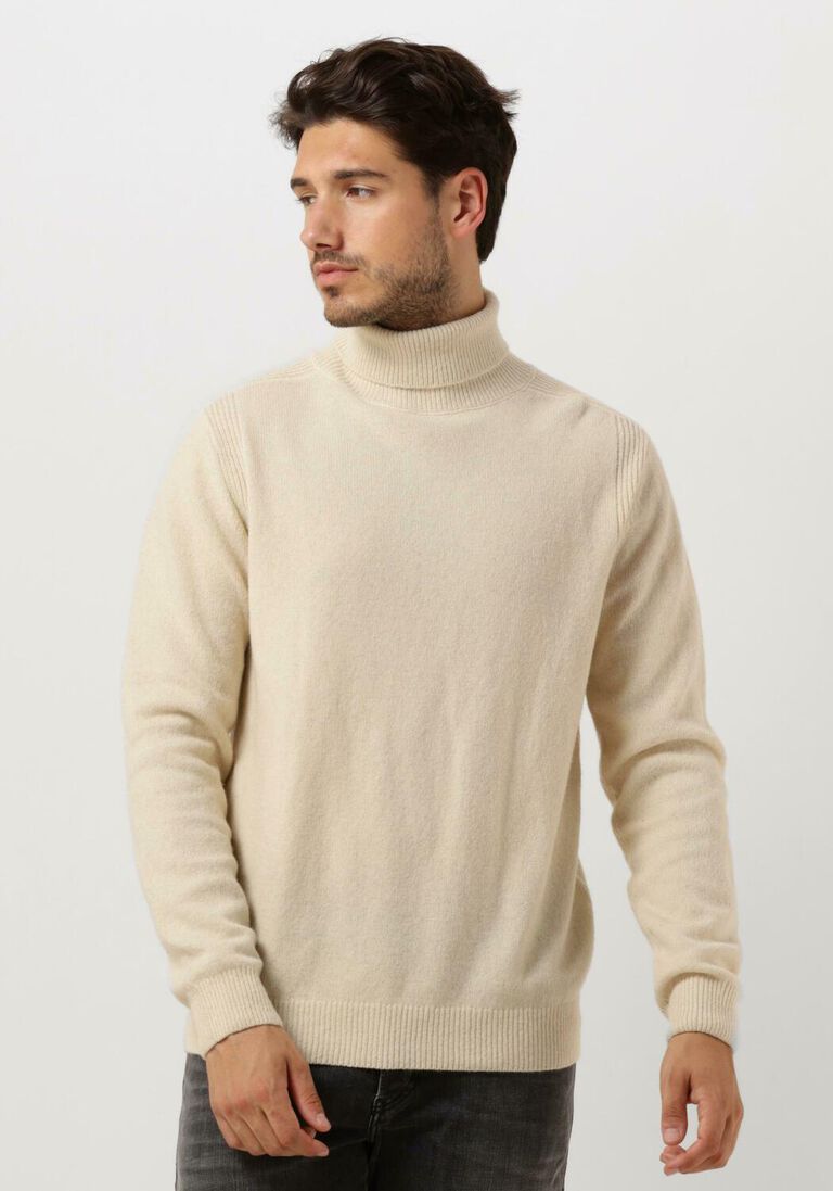 ANERKJENDT gebroken wit anerkjendt coltrui aknico solid roll neck lambswool