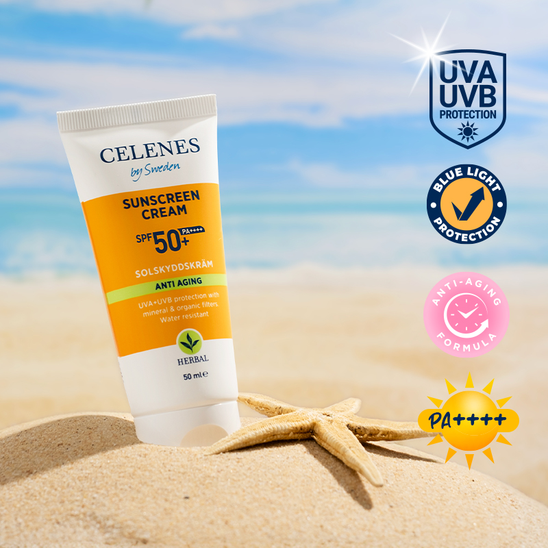 Celenes Herbal sunscreen cream anti-aging SPF50+ (50 ml)