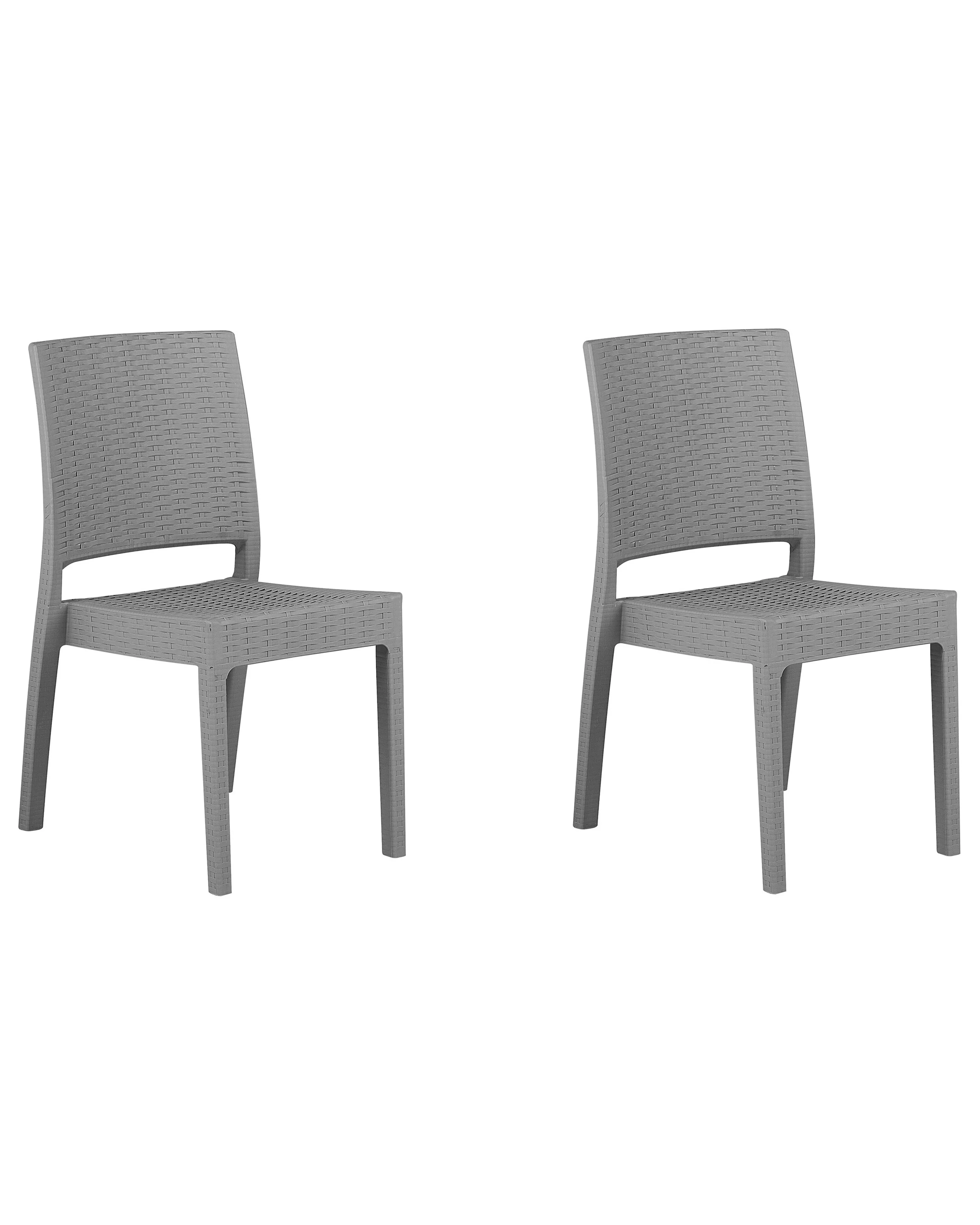 Set van 2 tuinstoelen FOSSANO Synthetisch materiaal Lichtgrijs