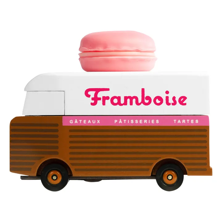 Candylab Voiture Macaron framboise en bois