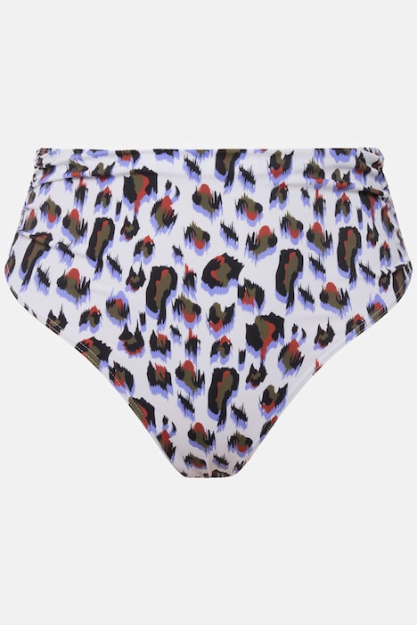 Bikin-Slip, Color Leo, seitliche Raffung, High Waist