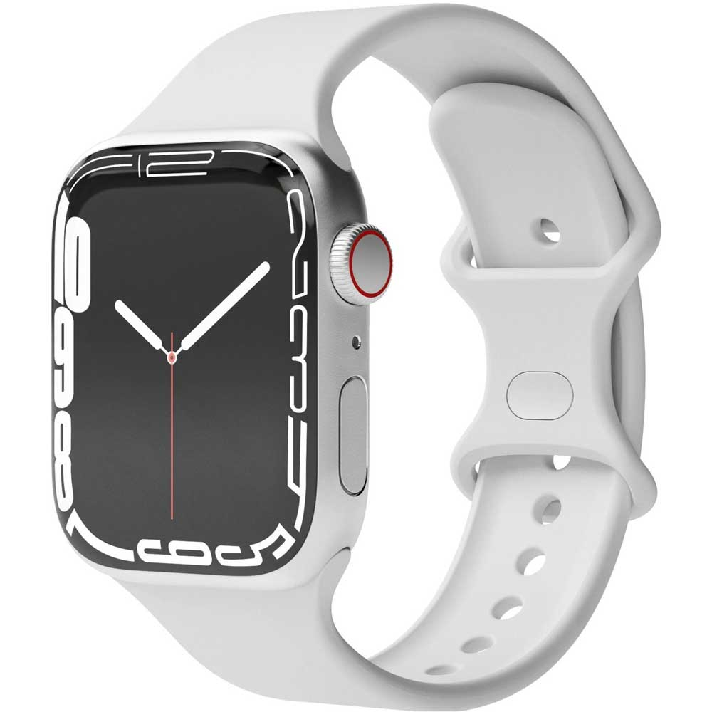 Classic Band Apple Watch (42/41/40/38 mm) Silikon Sport Armband AWS00074 (Gelenkumfang: 170-220mm) - Grau