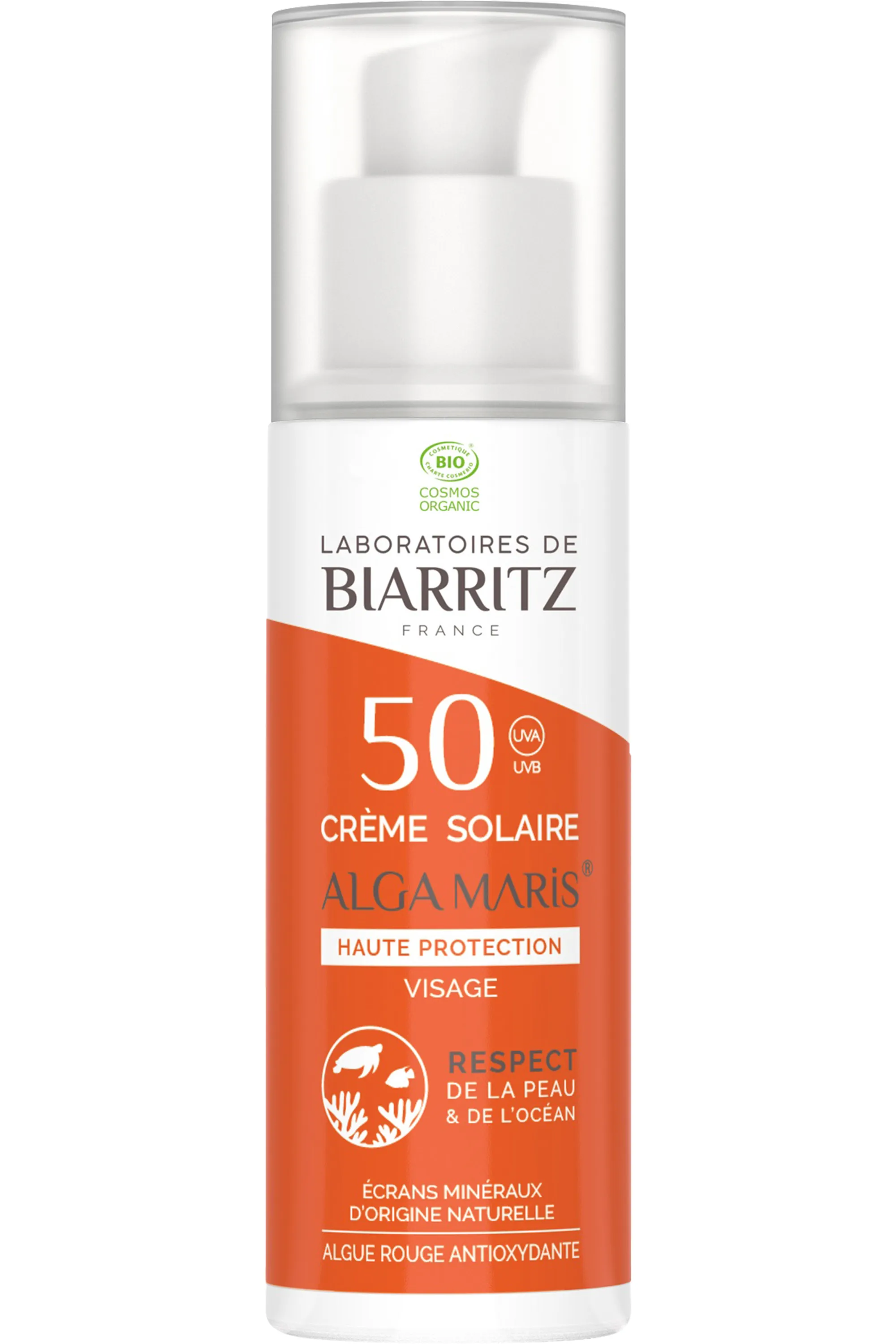 LABORATOIRES DE BIARRITZ Crème solaire minérale visage SPF50 Algamaris-50 ml