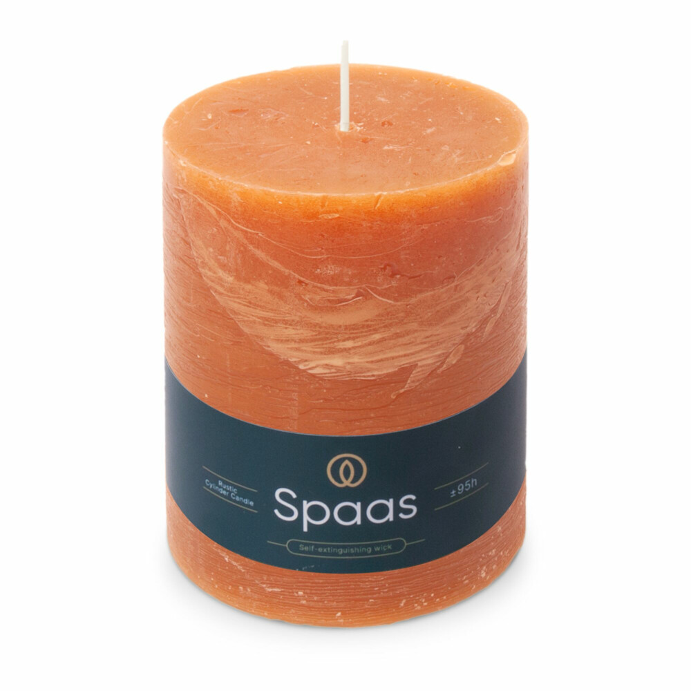 SPAAS Rustieke Pillarkaars ± 95 branduren Oranje