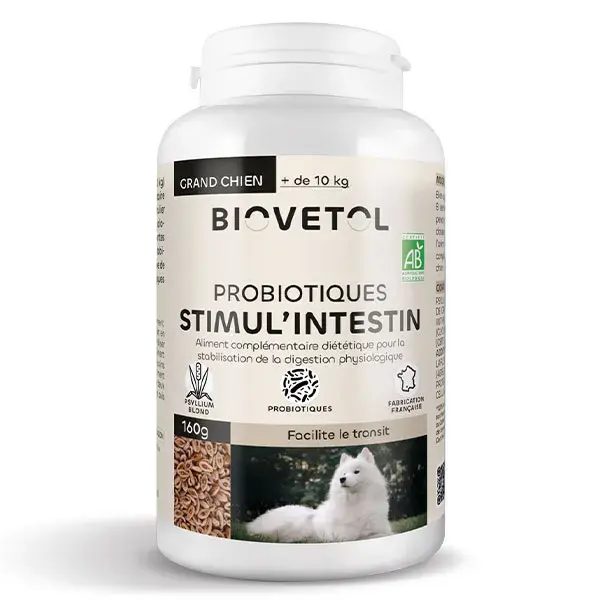 Biovetol - Estimulante Intestinal Orgânico em Pó para Cães de Grande Porte (>10kg) - 160g