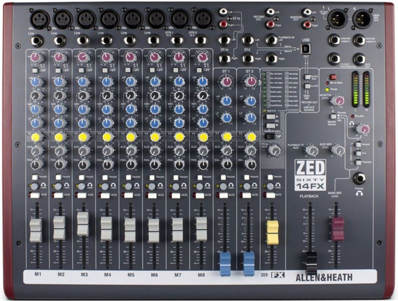 Allen & Heath ZED60-14FX Analog Mixer With USB
