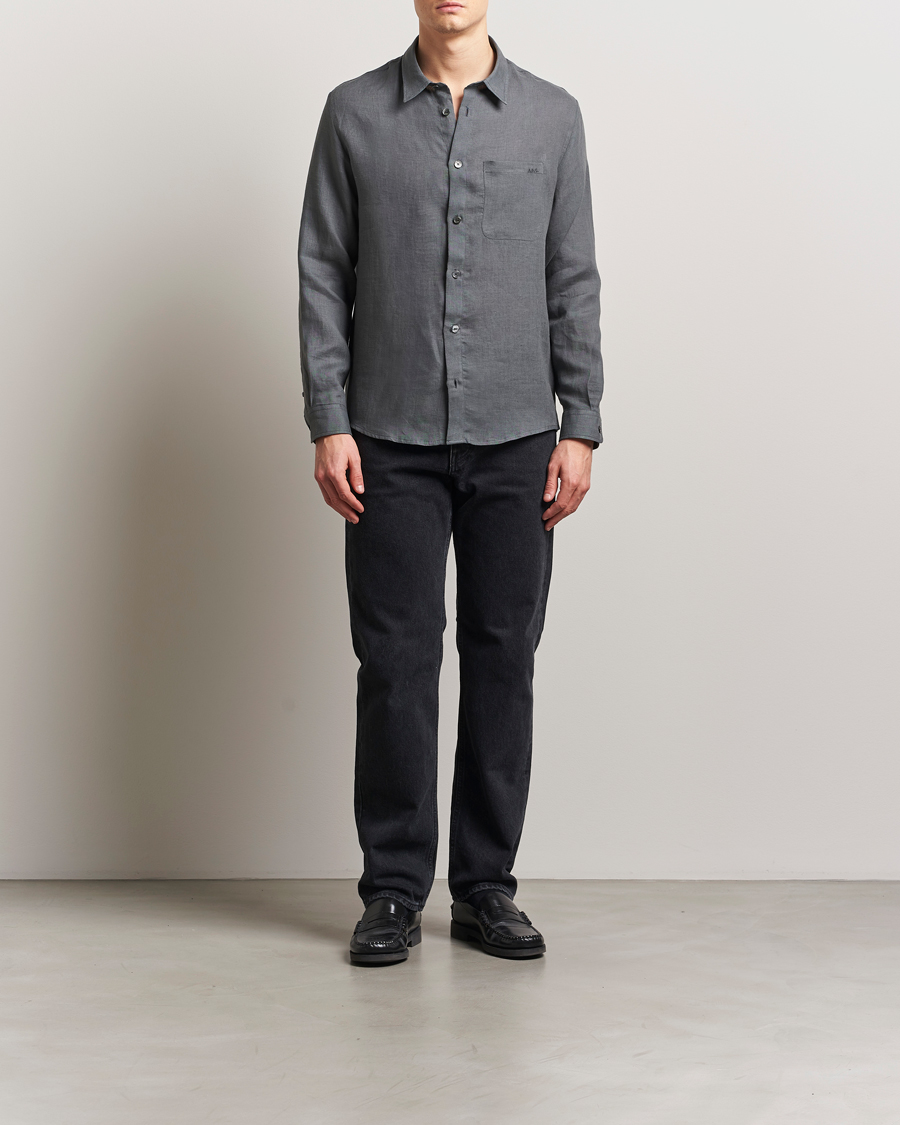 A.P.C. Cassel Linen Shirt Anthracite