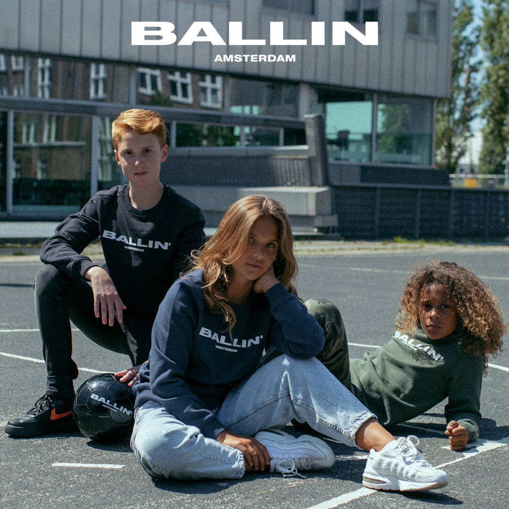 Ballin unisex sweater met logo zwart/wit