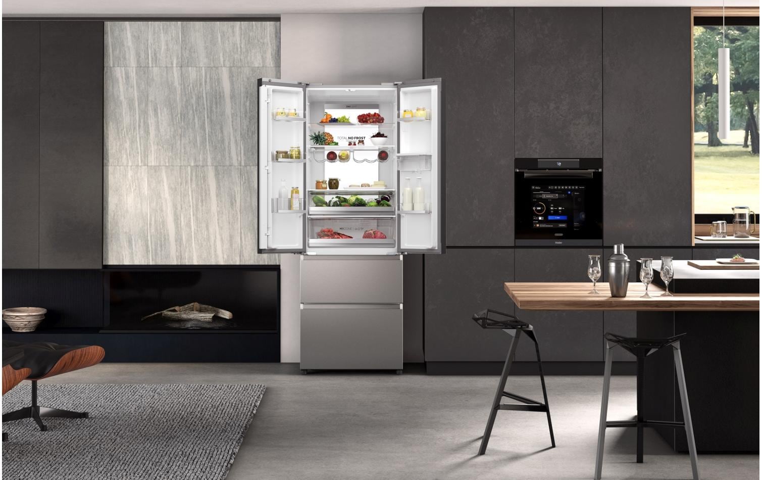 Foodcenter HFW7720EWMP Silber<br>Side by Side Kühlgerät