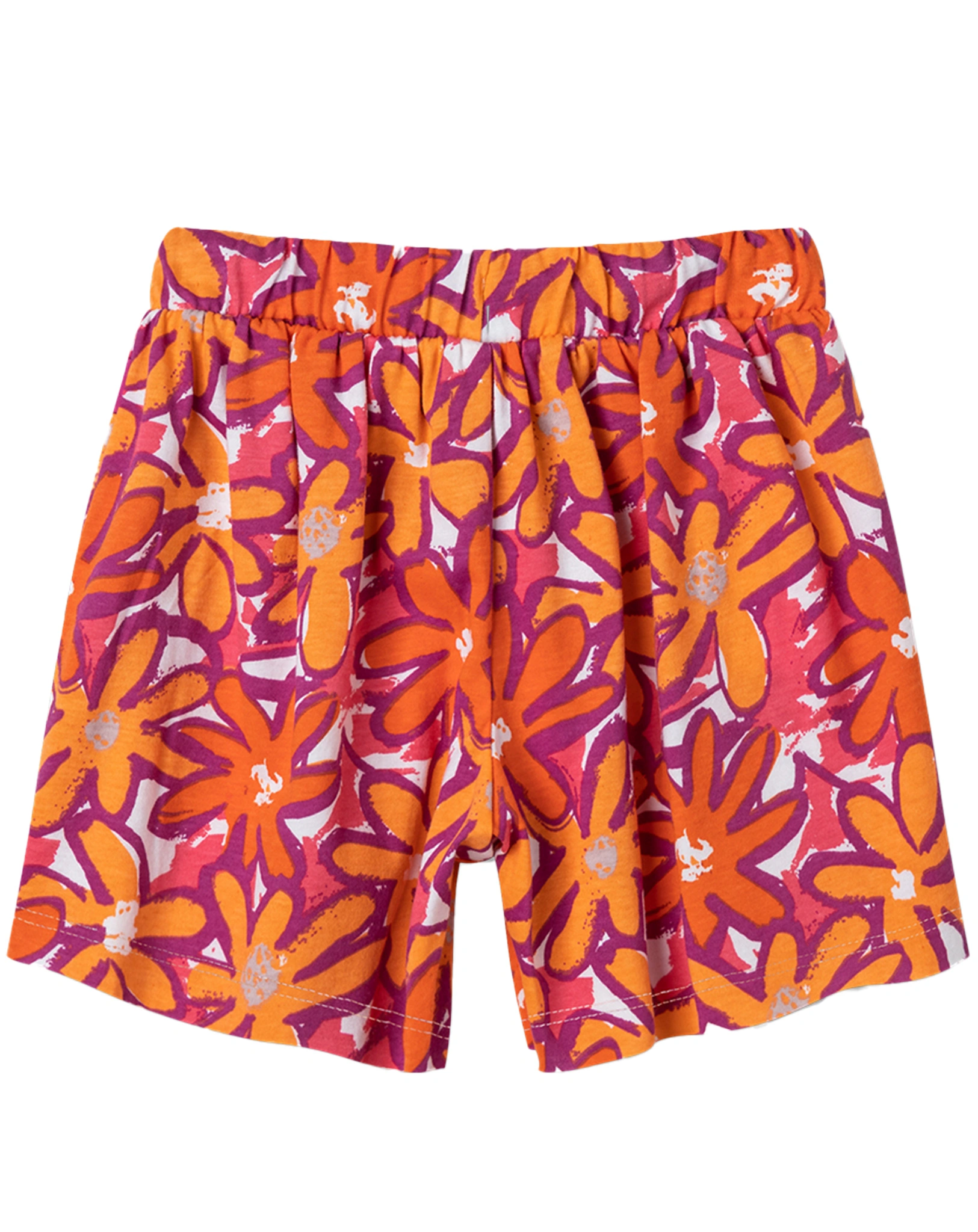 Shorts FLOWERS in white pebble