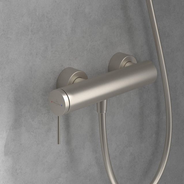 Villeroy & Boch Loop & Friends Douchekraan - Geborsteld Nikkel - Mengkraan