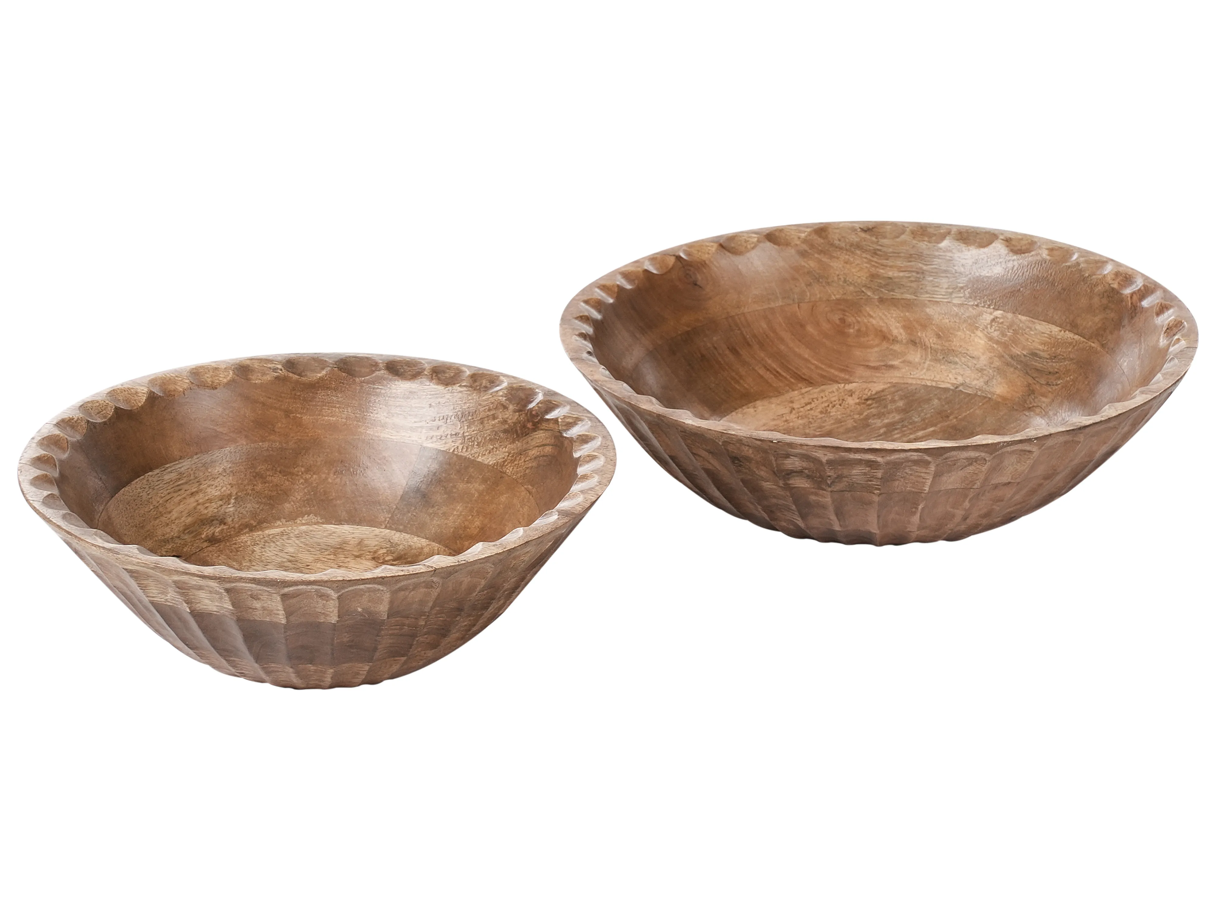Set van 2 decoratieve schalen SOHAG Mangohout Bruin