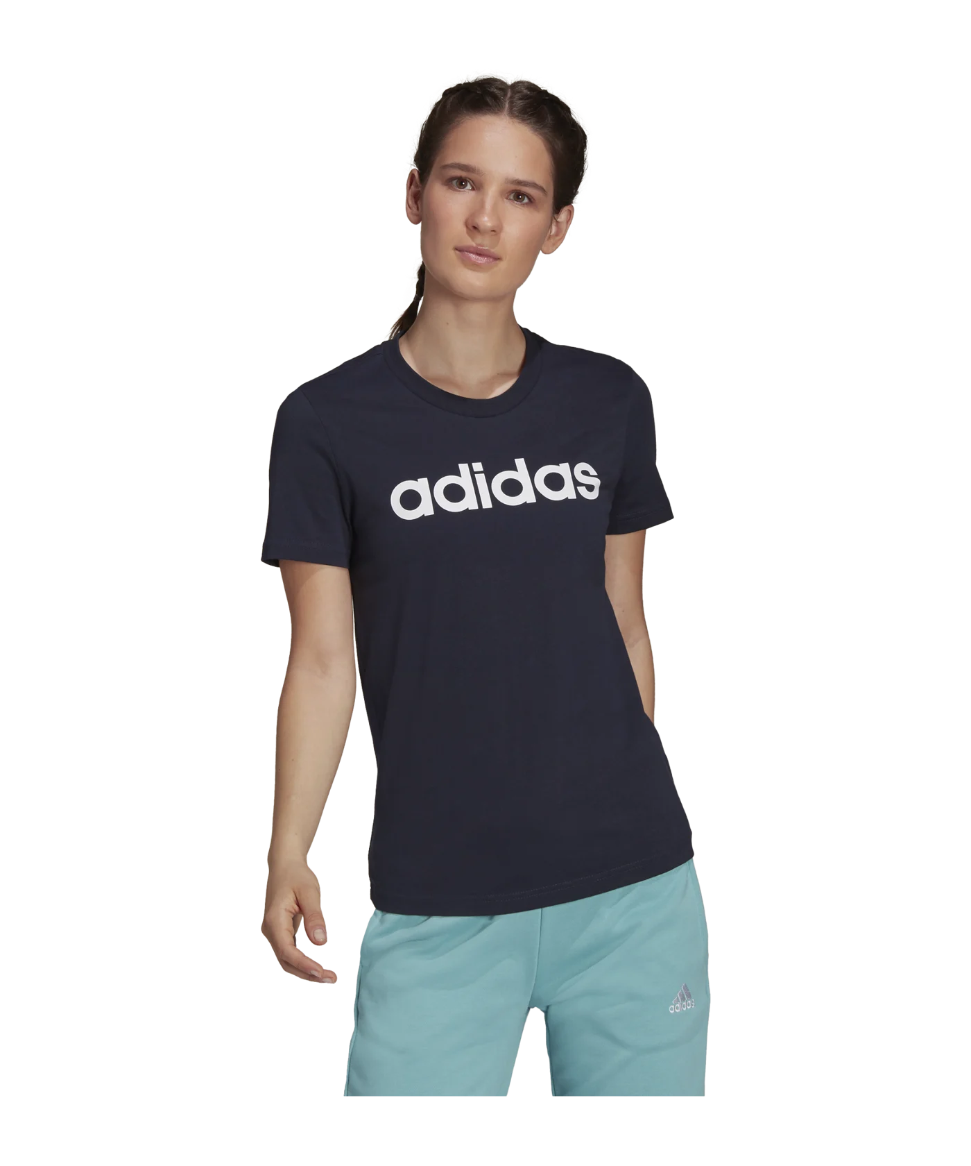 adidas Essentials T-Shirt Blau Weiss