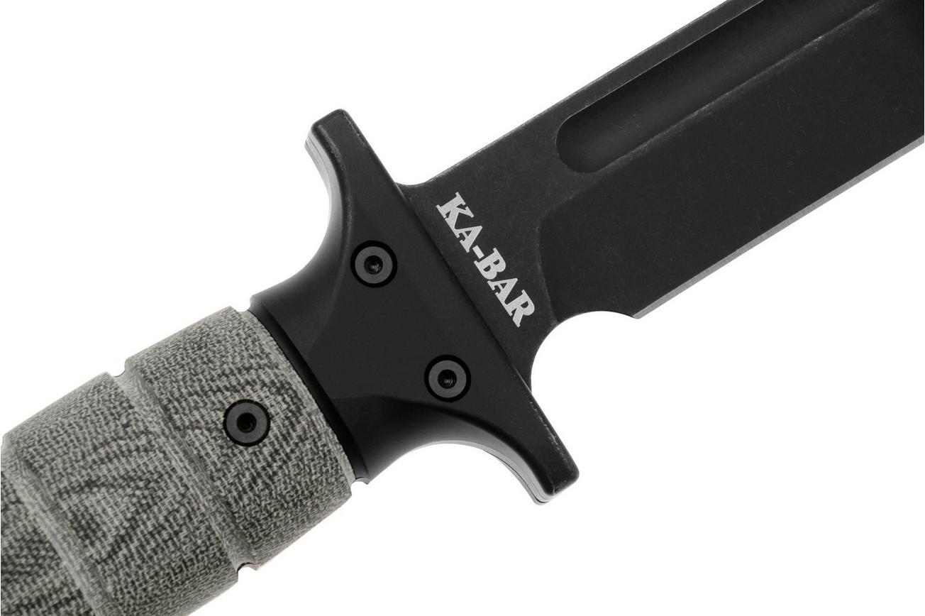Rick Hinderer KA-BAR Blackwashed 3V, Black Micarta, vaststaand mes