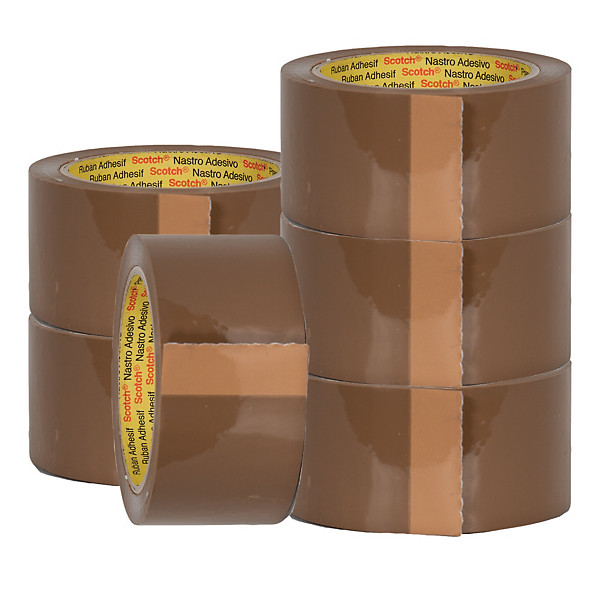 6 rubans adhésifs popypropylène Scotch 3M 309 havane, 50 mm x 66 m