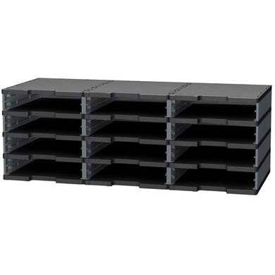 Trieur 12 cases standards Modulodoc Exacompta gris