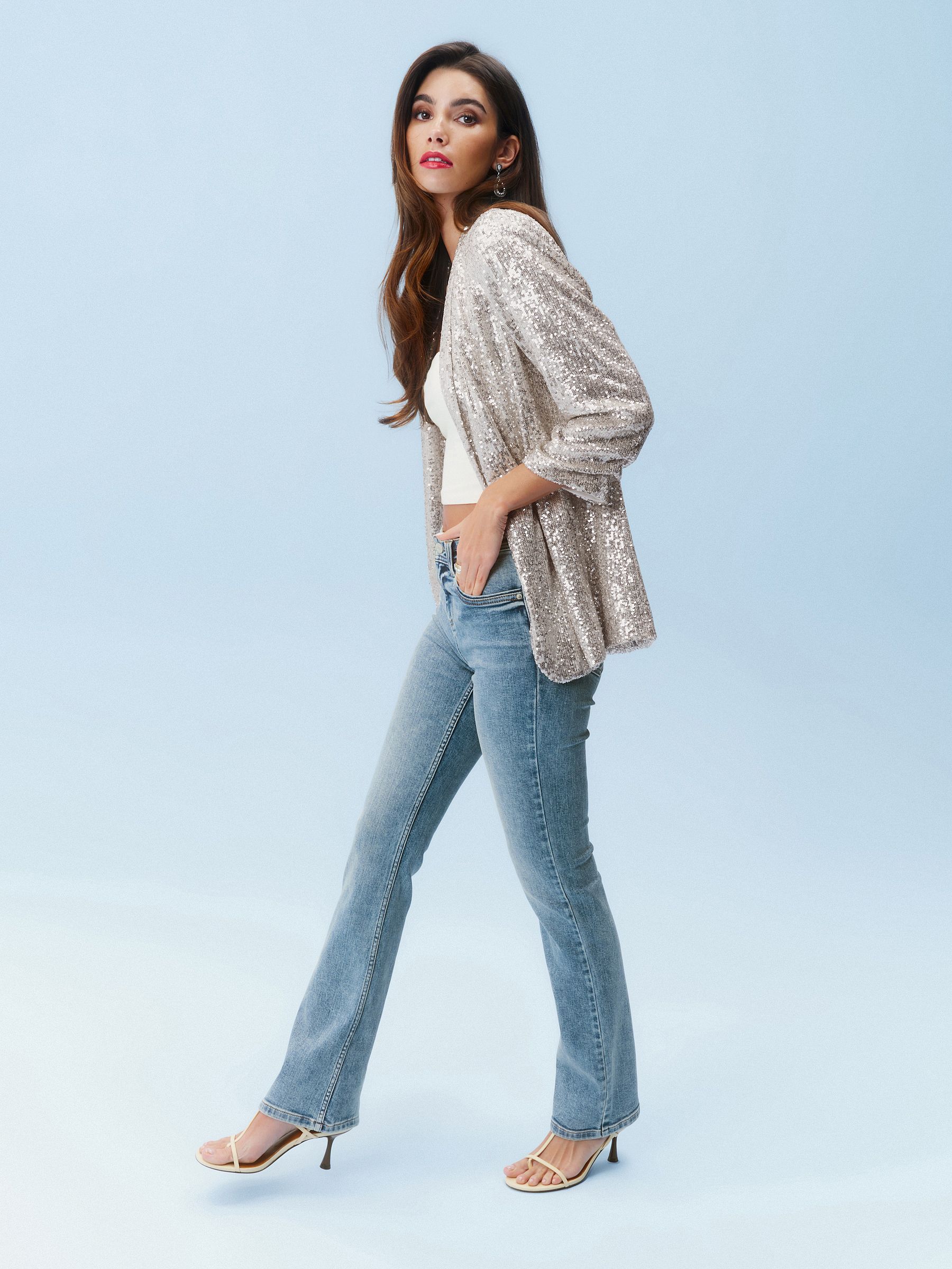 Normaal blauw - Superzachte bootcut-jeans