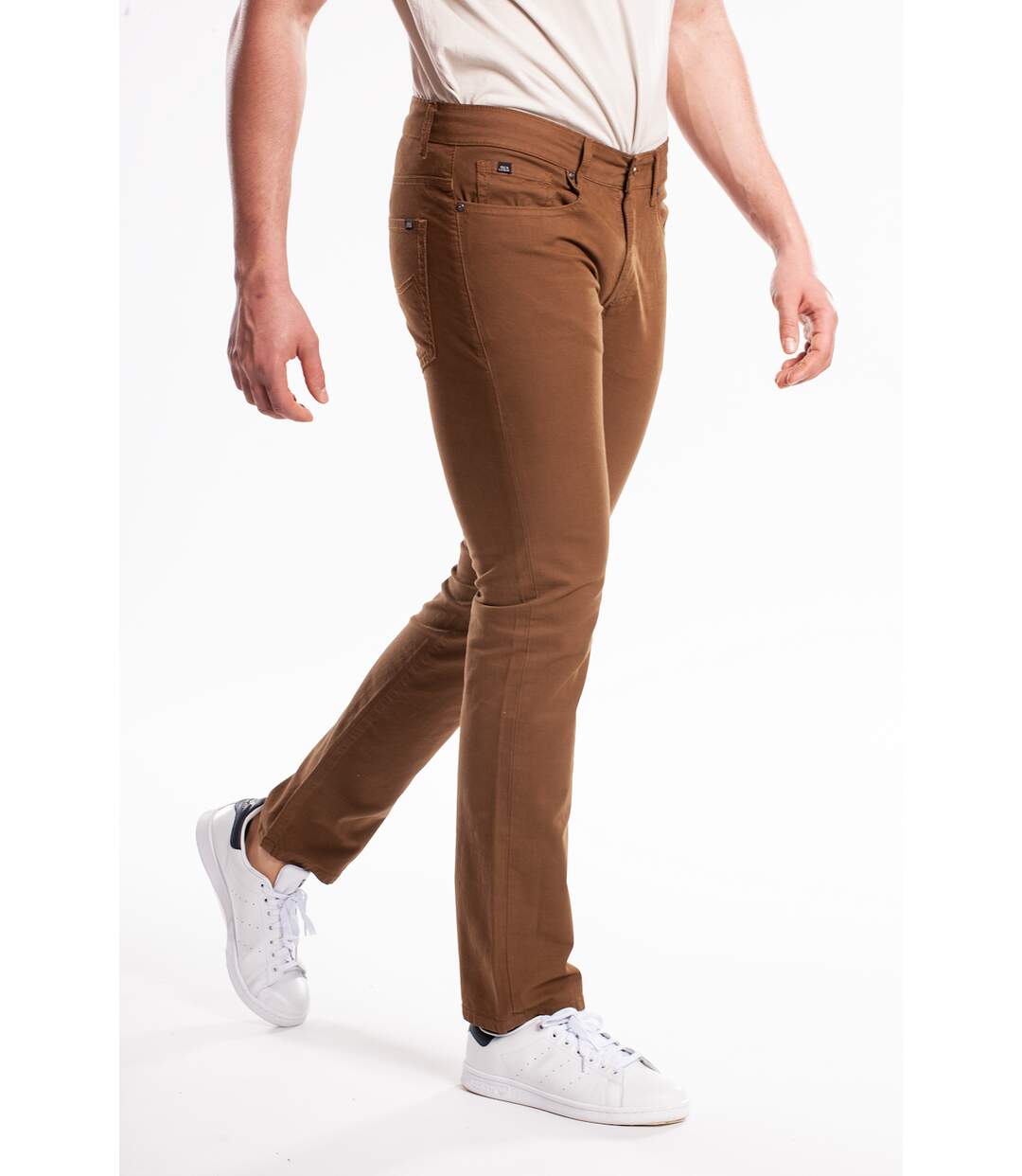 Jeans série limitée WEST coupe droite coton marron