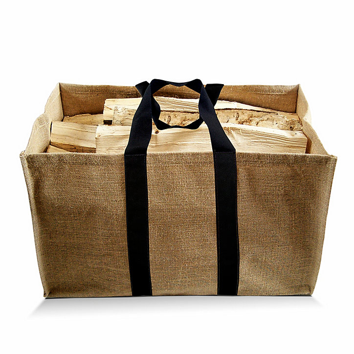 Sac à bûches en toile de jute beige 100 kg