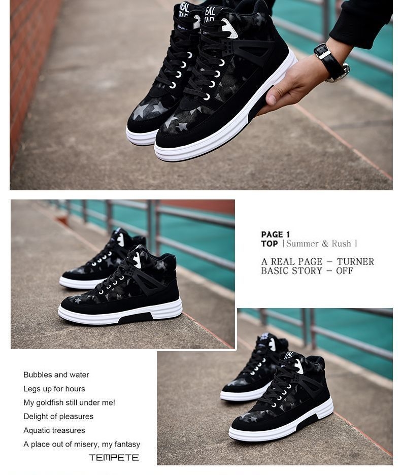 Tanzanite - Hoge sneakers met sterrenprint