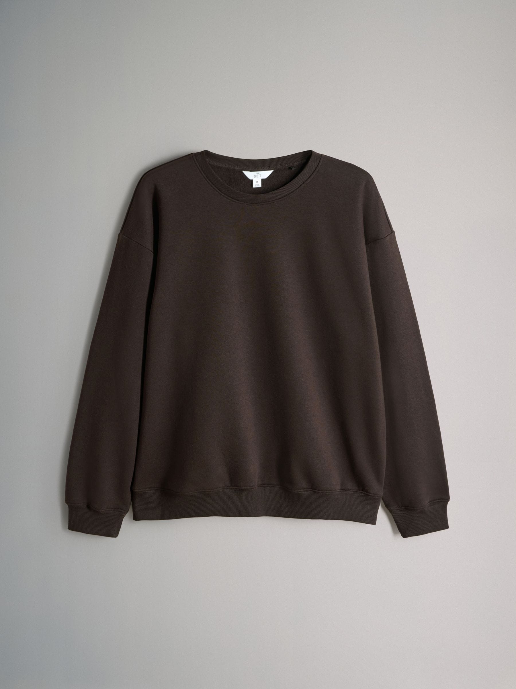 Marineblauw/Chocoladebruin/Lichtblauw - The Set set van 3 ruimvallende sweatshirts met ronde hals