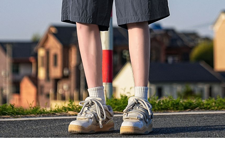 Urtishia - Effen cargoshorts met trekkoordtaille