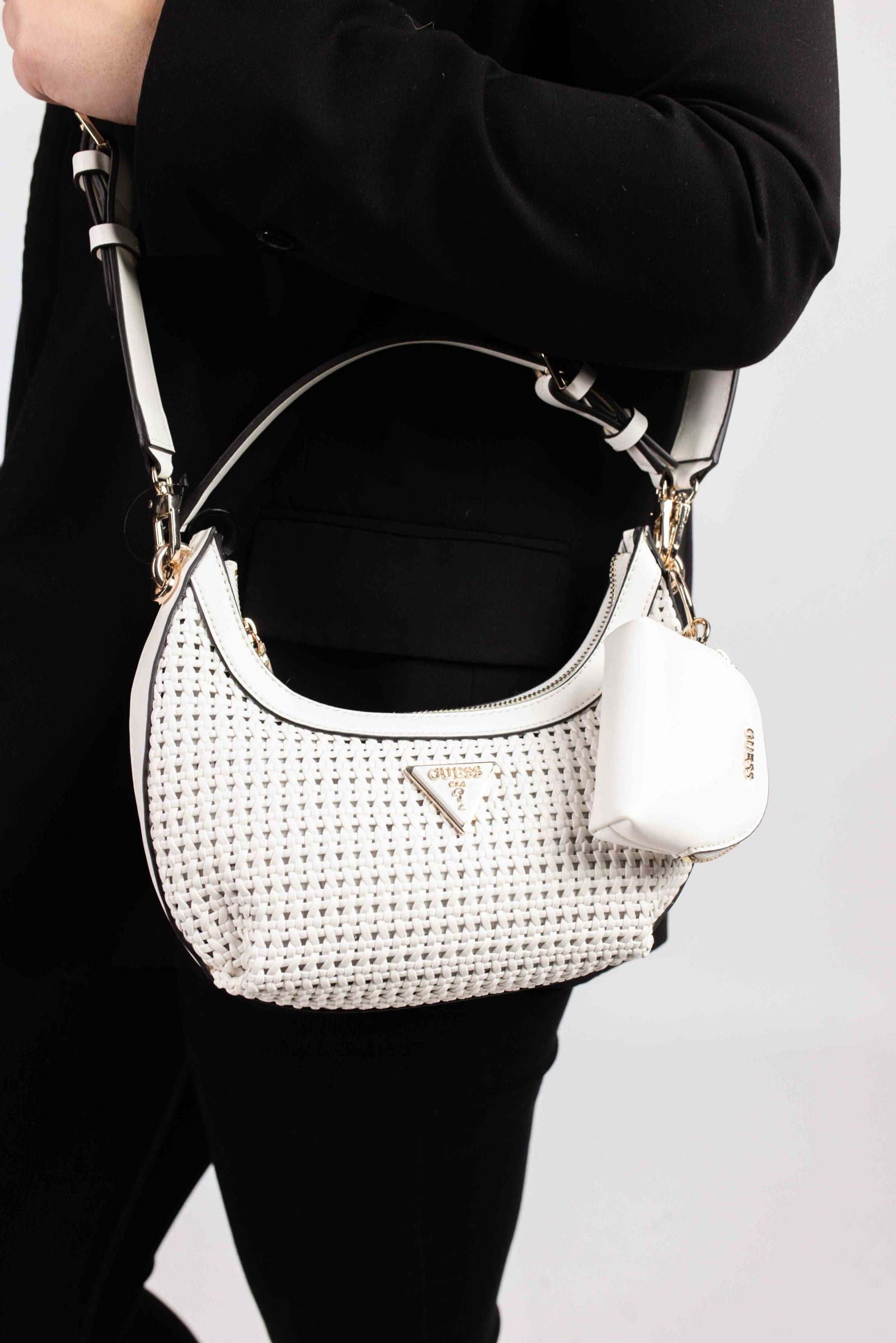 Guess Emelda Crossbody Top Zip Tas Dames Wit