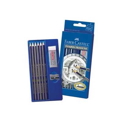 Faber-Castell Goldfaber - Set de 6 crayons graphites - 2B, 2H, 4B, 6B, B, HB