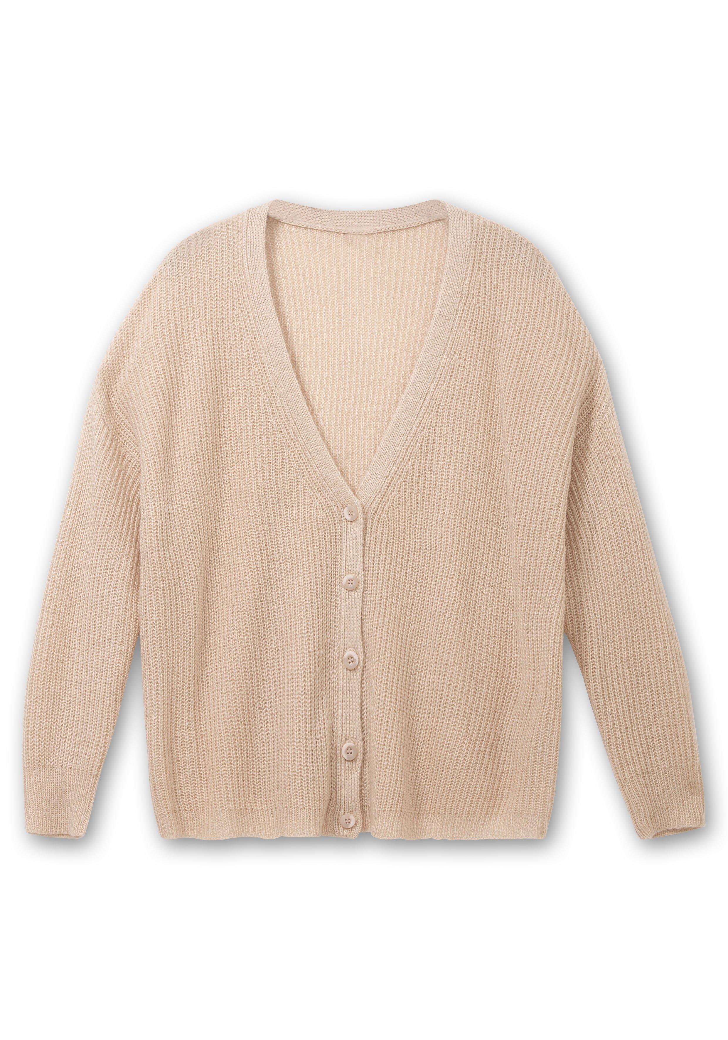 Strickjacke in grober Rippstrick-Optik